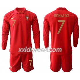 Portugal Cristiano Ronaldo 7 Domaći Dječji Komplet Dresovi za Nogomet Euro 2020 Dugim Rukavima (+ kratke hlače)